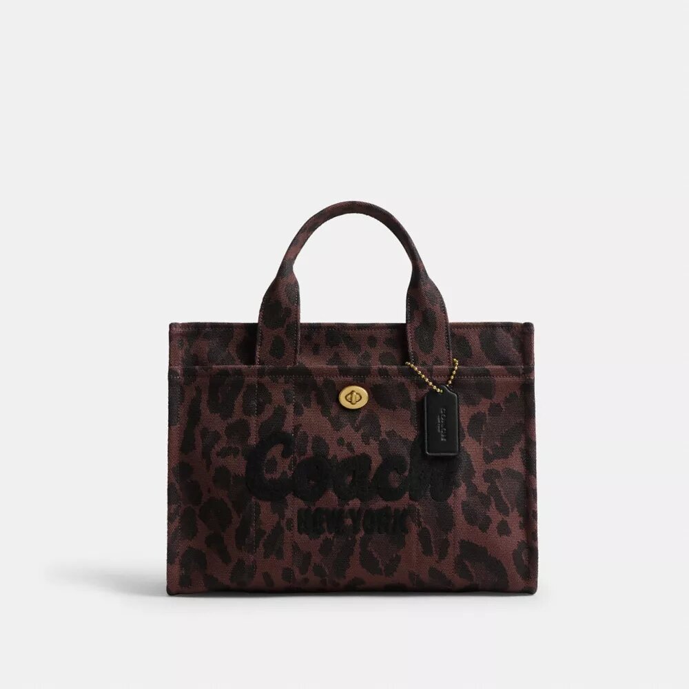 Leopar Desenli Kargo Tote Çantası