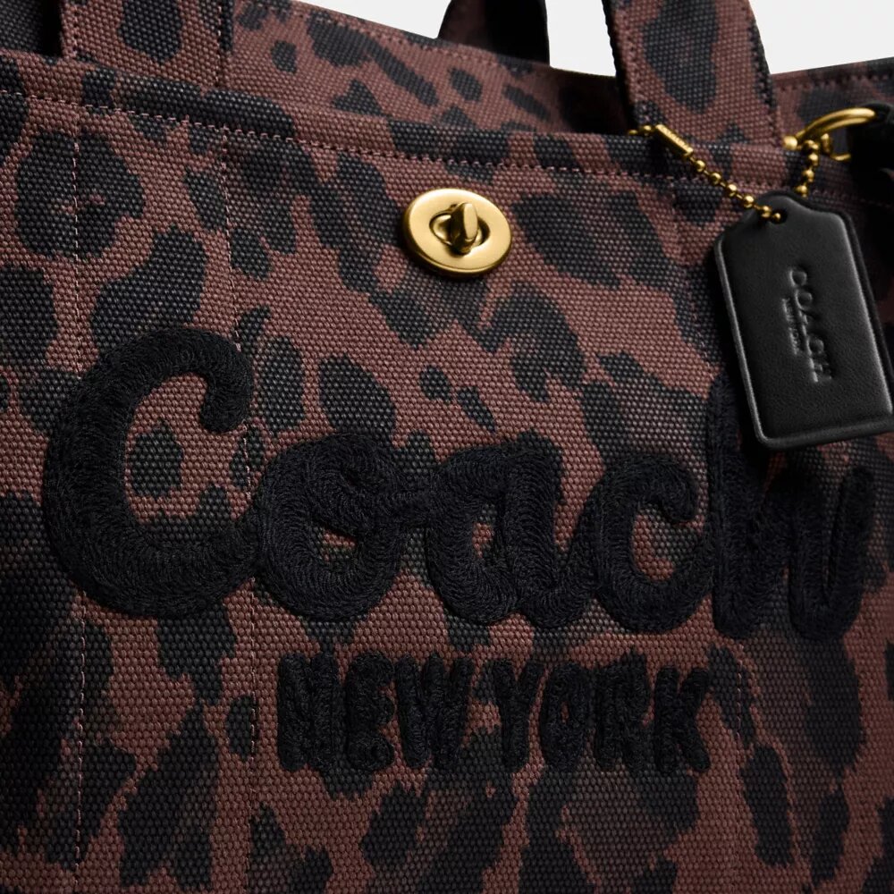 Leopar Desenli Kargo Tote Çantası