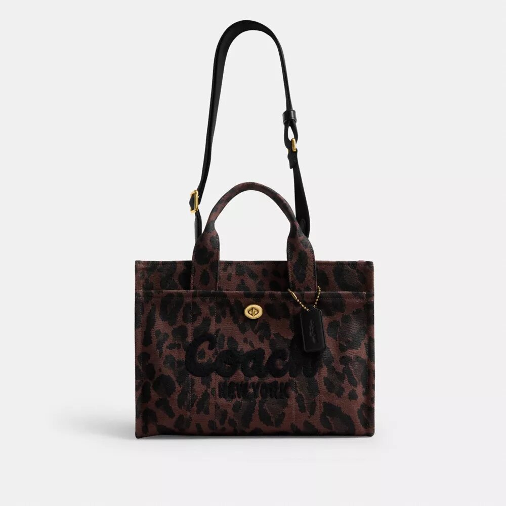 Leopar Desenli Kargo Tote Çantası