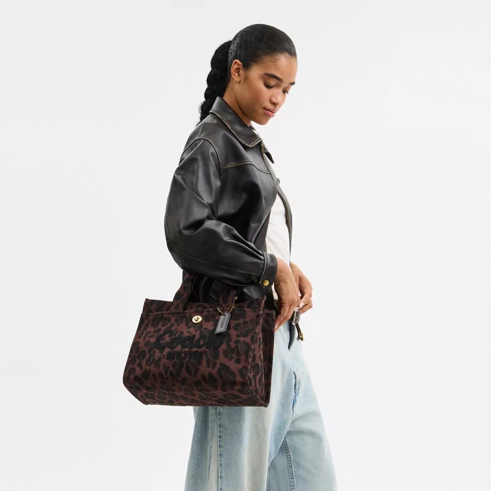 Leopar Desenli Kargo Tote Çantası
