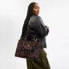 Leopar Desenli Kargo Tote Çantası