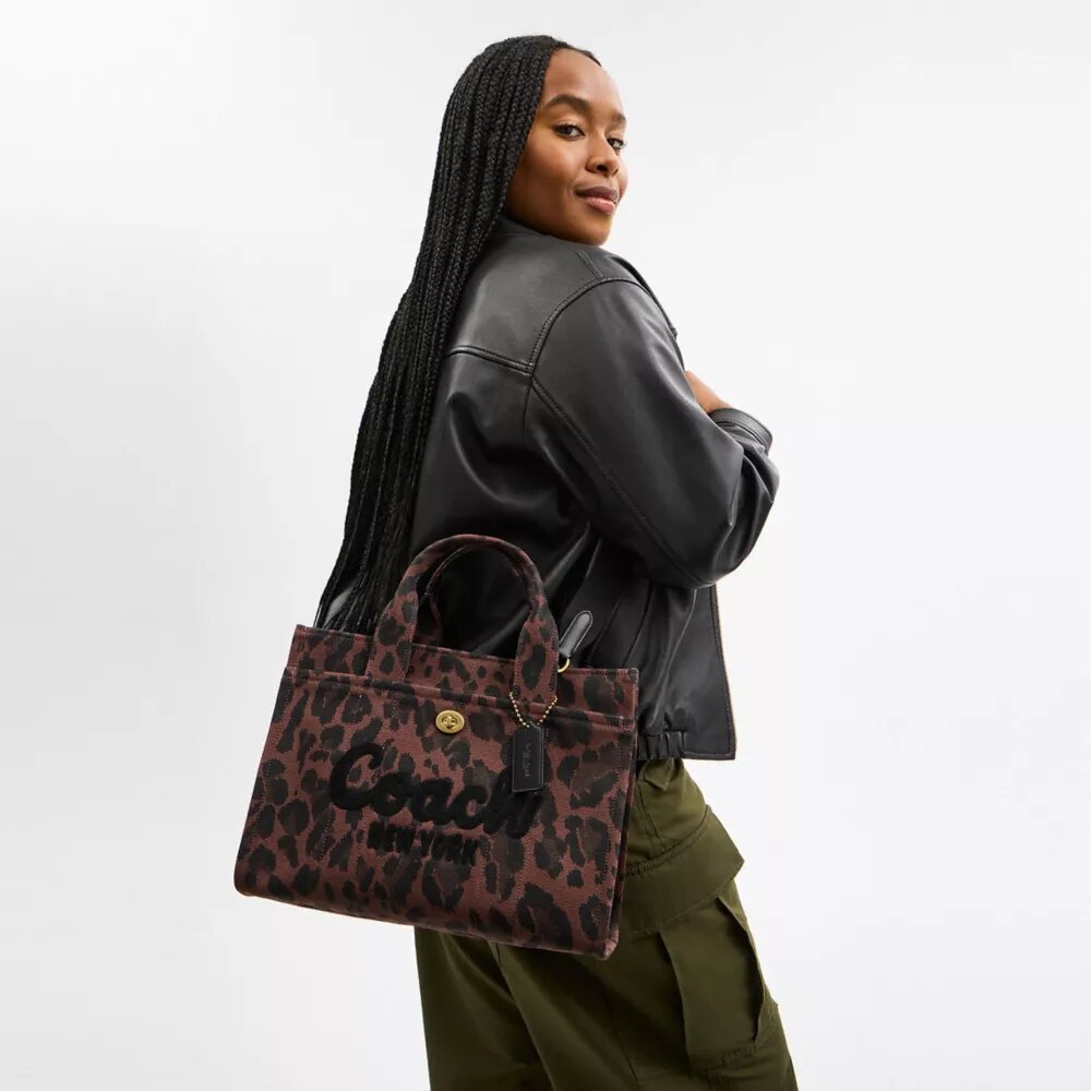 Leopar Desenli Kargo Tote Çantası