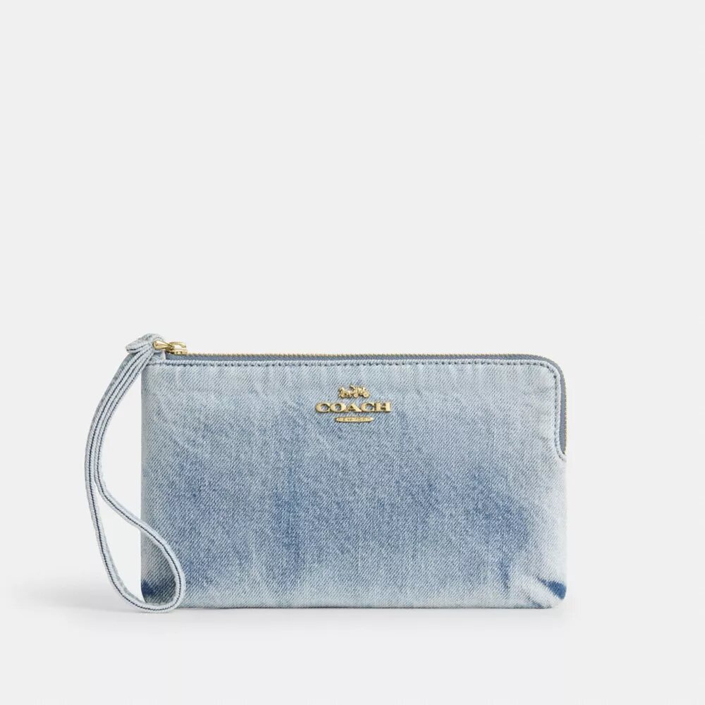 Loved Denim Büyük Köşeli Fermuarlı Bileklik Çanta