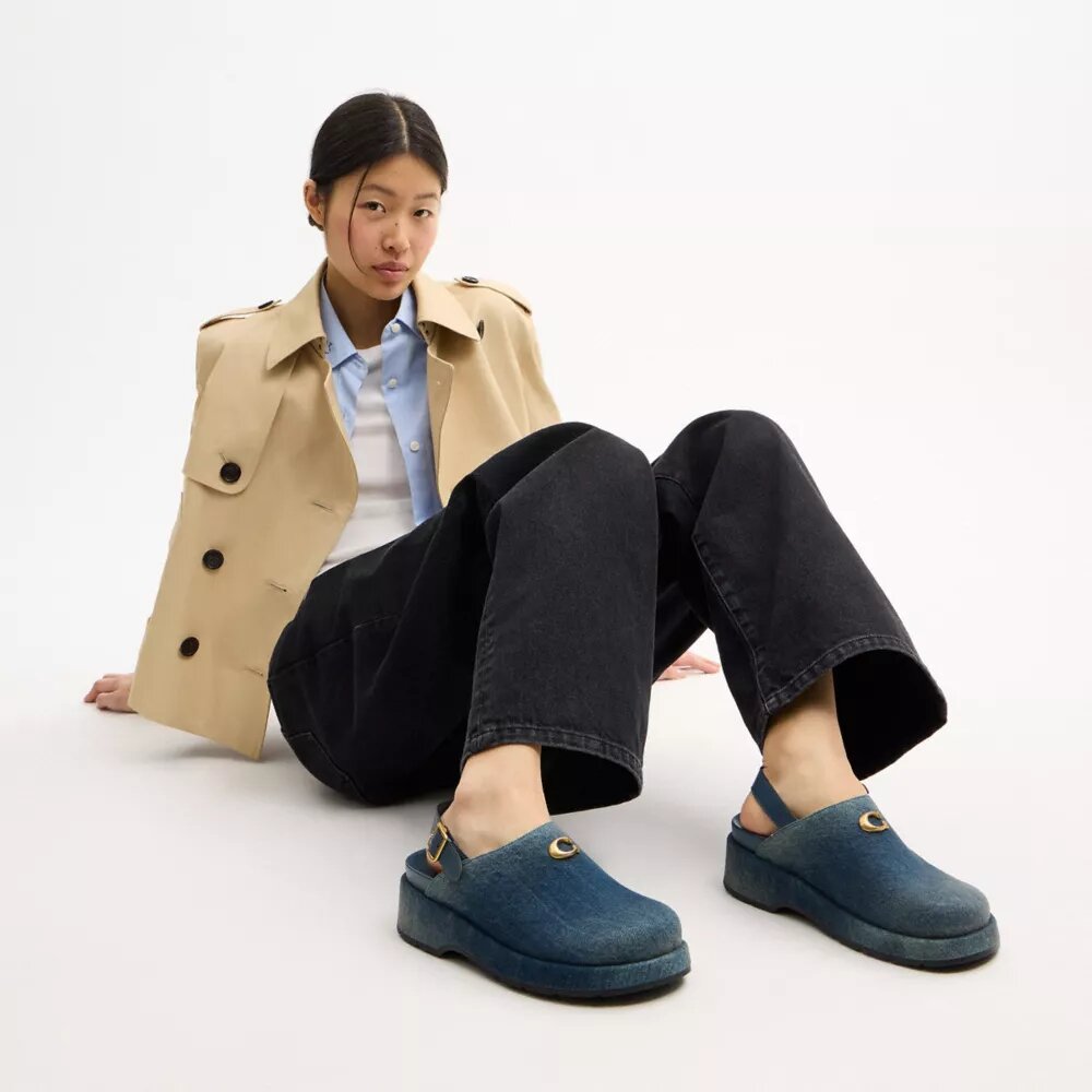 Loved Denim'den Şekillendirilmiş C Platform Terlikler
