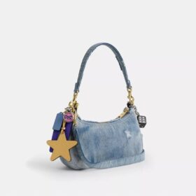 Loved Denim Teri Omuz Çantası, Süsler Detaylı