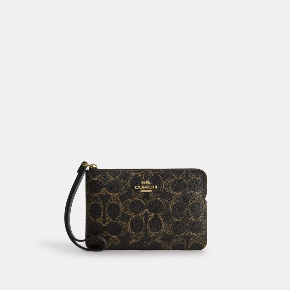 Loved Signature Canvas'tan Köşe Fermuarlı Bileklik Çantası