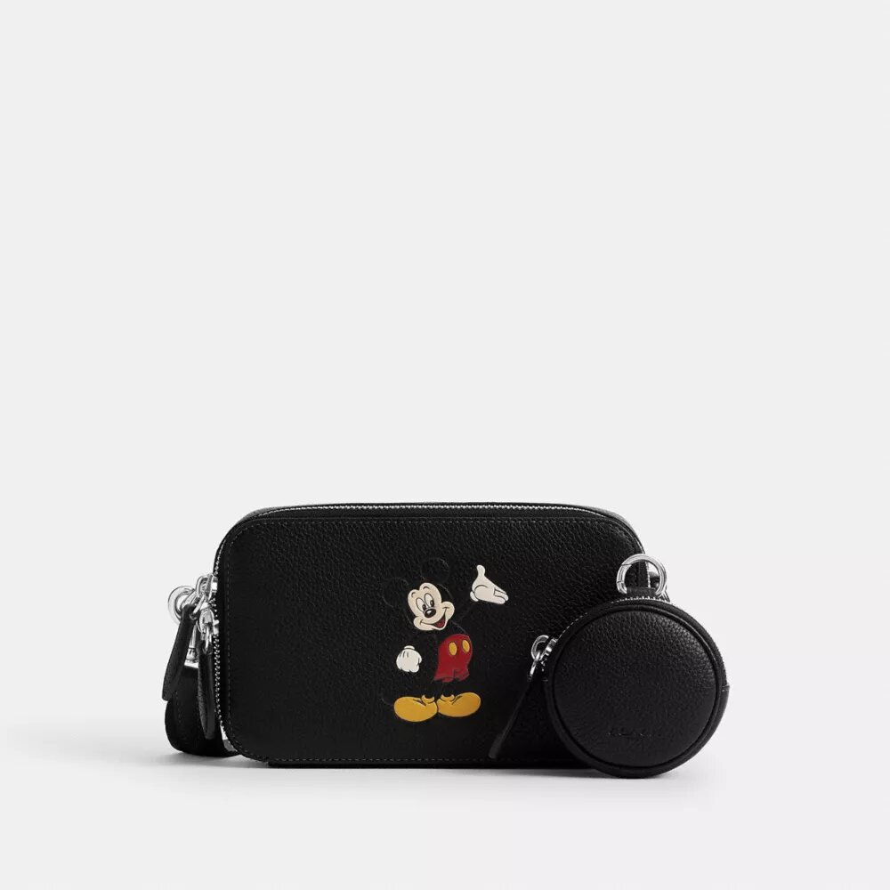 Mickey Mouse'lu Disney X Coach Charter İnce Çapraz Askılı Çanta