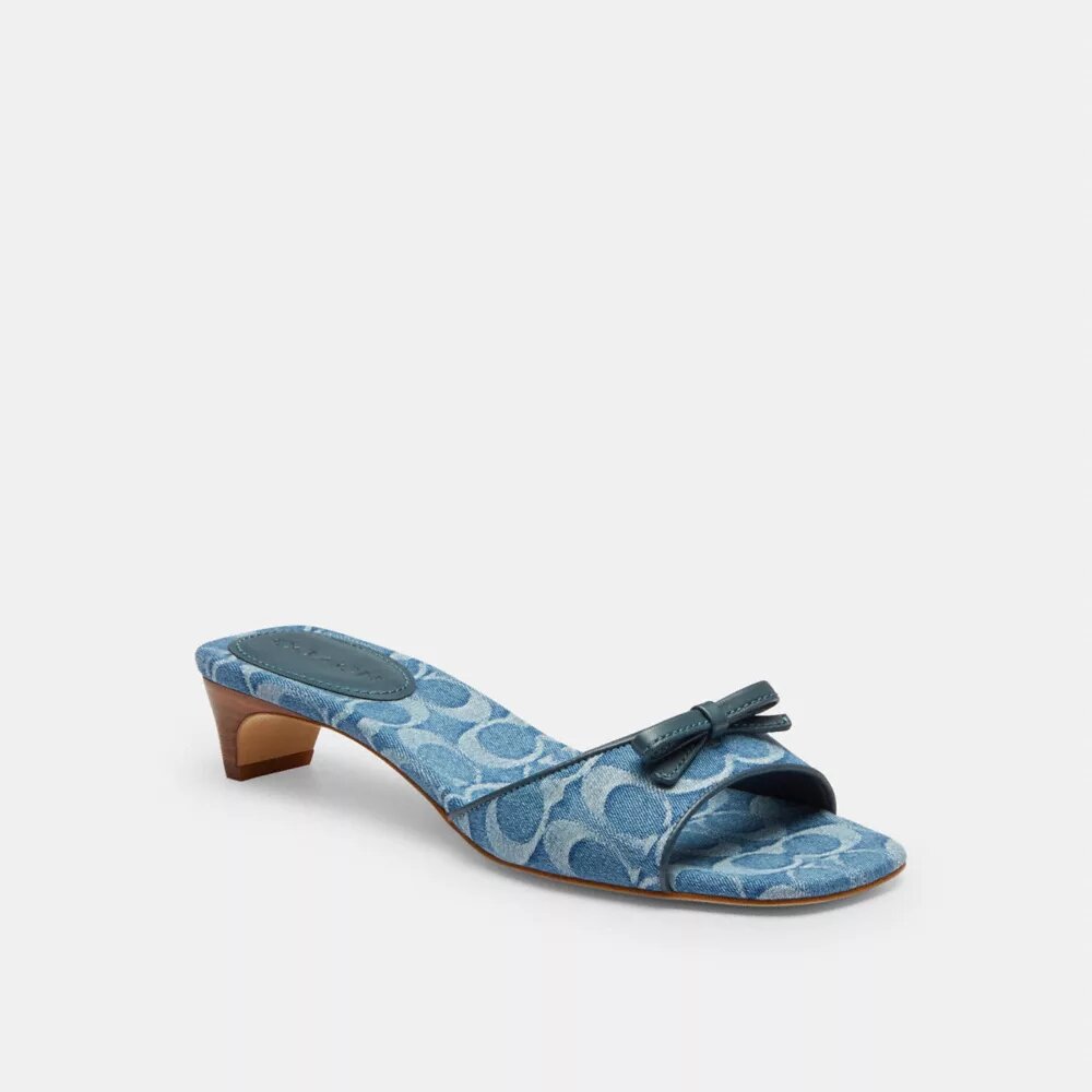 İmza Denim'den Fiyonklu Kitten Topuklu Sandaletler