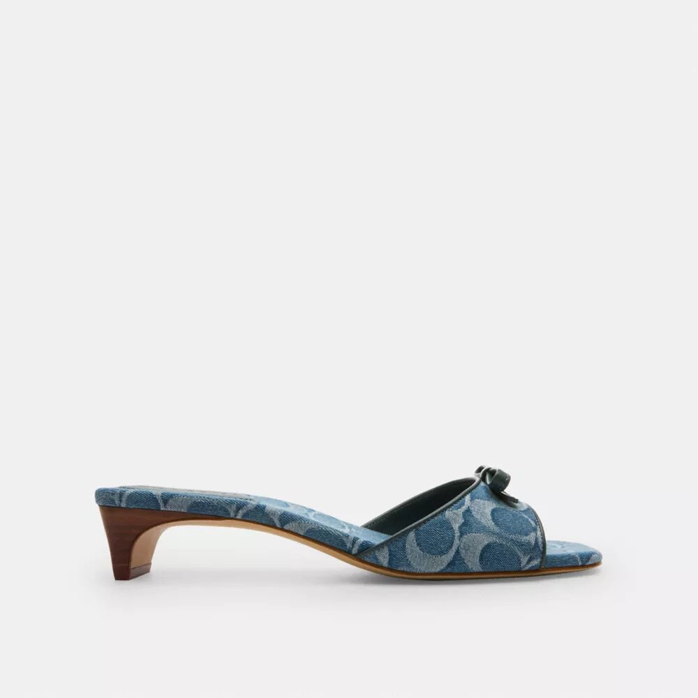 İmza Denim'den Fiyonklu Kitten Topuklu Sandaletler