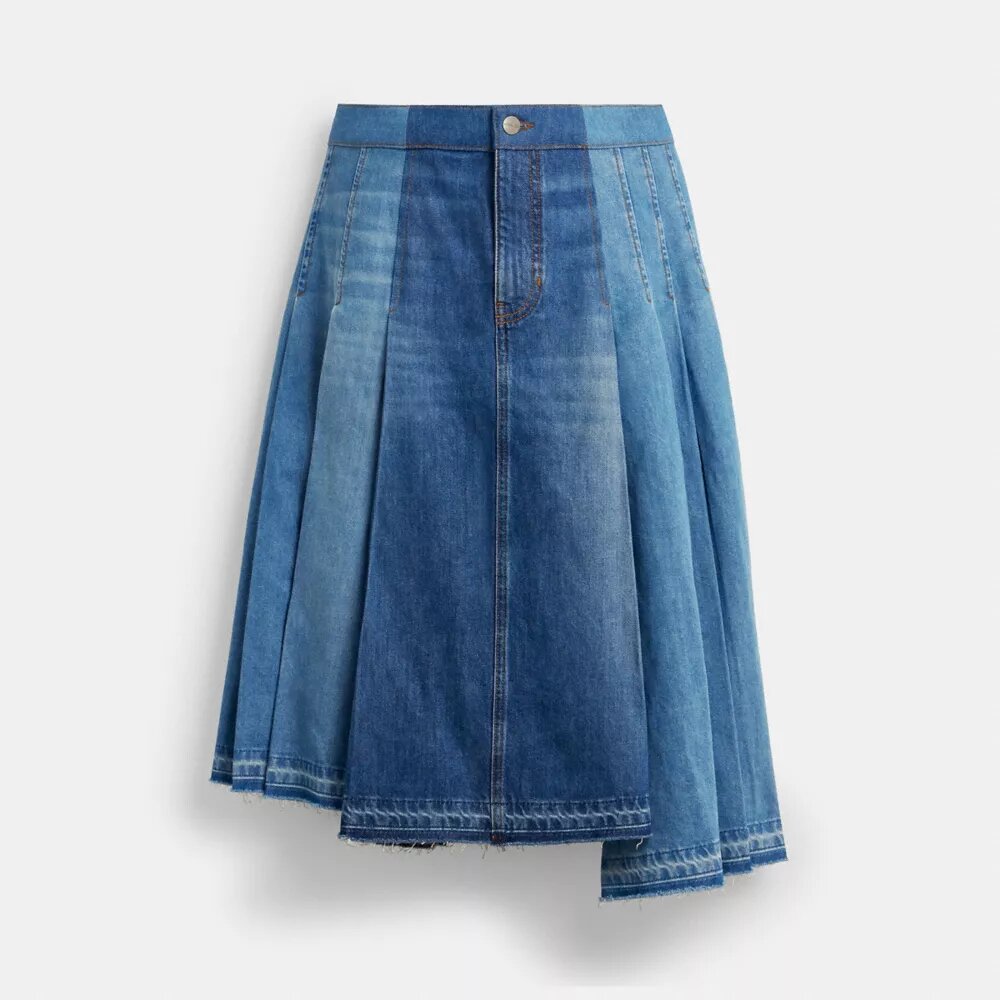 Organik Pamuktan Maxi Denim Etek