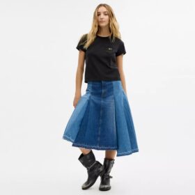 Organik Pamuktan Maxi Denim Etek