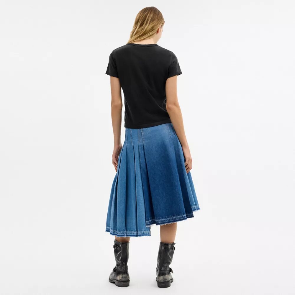Organik Pamuktan Maxi Denim Etek