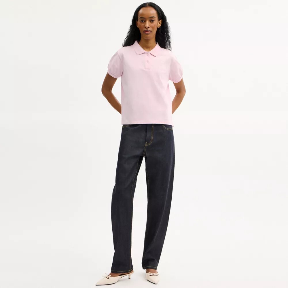 Organik Pamuktan Üretilmiş Coach Script Shrunken Polo Tişört