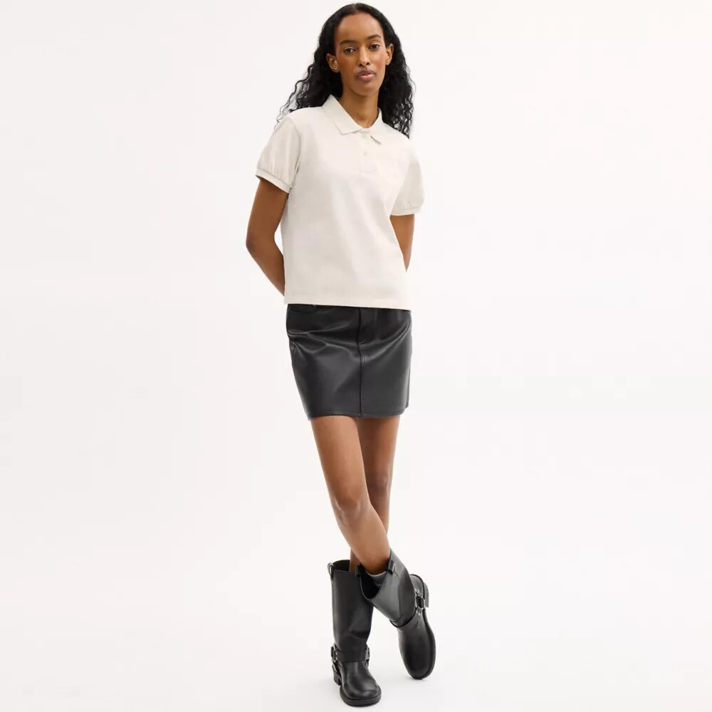Organik Pamuktan Üretilmiş Coach Script Shrunken Polo Tişört