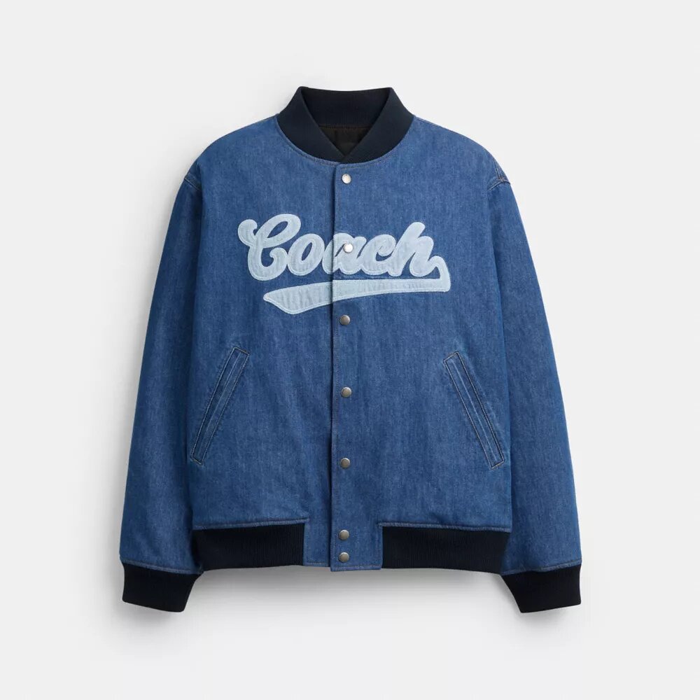 Organik Pamuktan Üretilmiş Denim Varsity Ceket