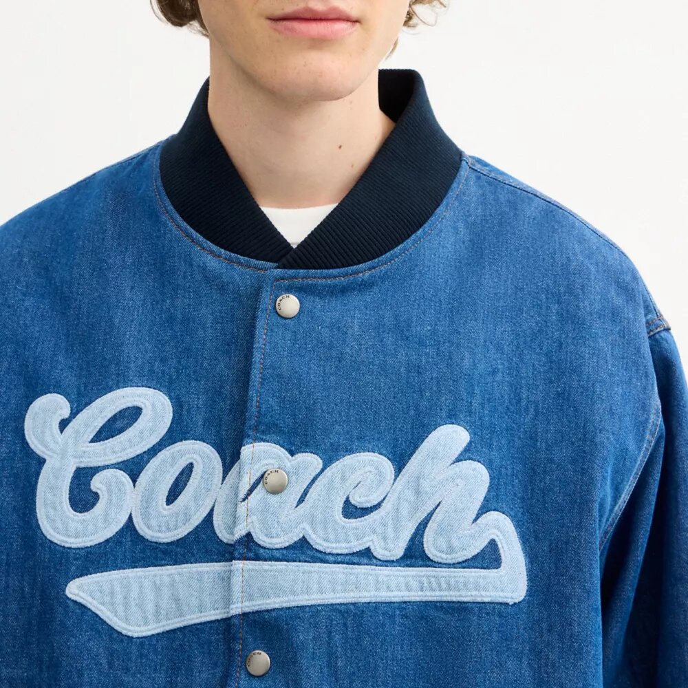 Organik Pamuktan Üretilmiş Denim Varsity Ceket