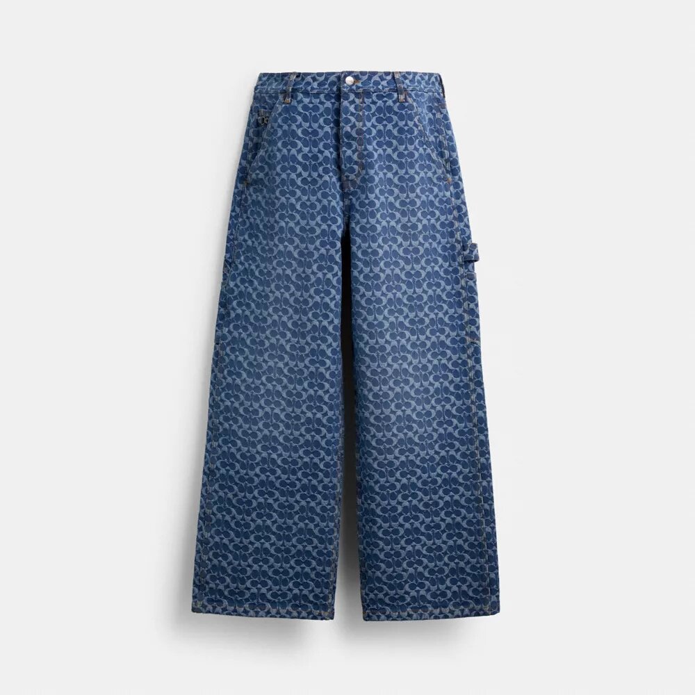 Organik Pamuktan Üretilmiş İmza Denim Marangoz Pantolonu