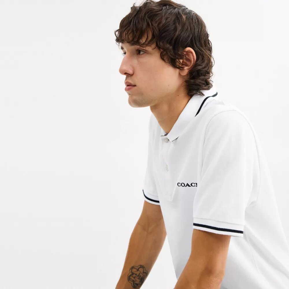 Organik Pamuktan Üretilmiş Signature Trim Polo Tişörtü