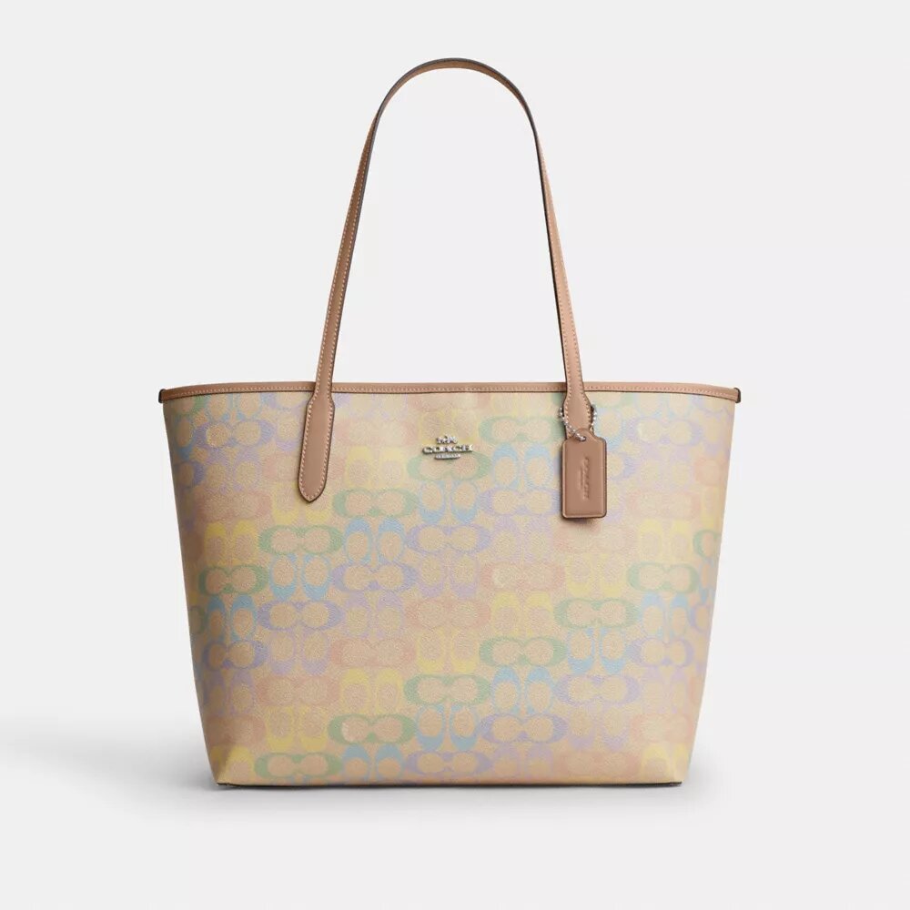 Rainbow Signature Canvas City Tote Çantası