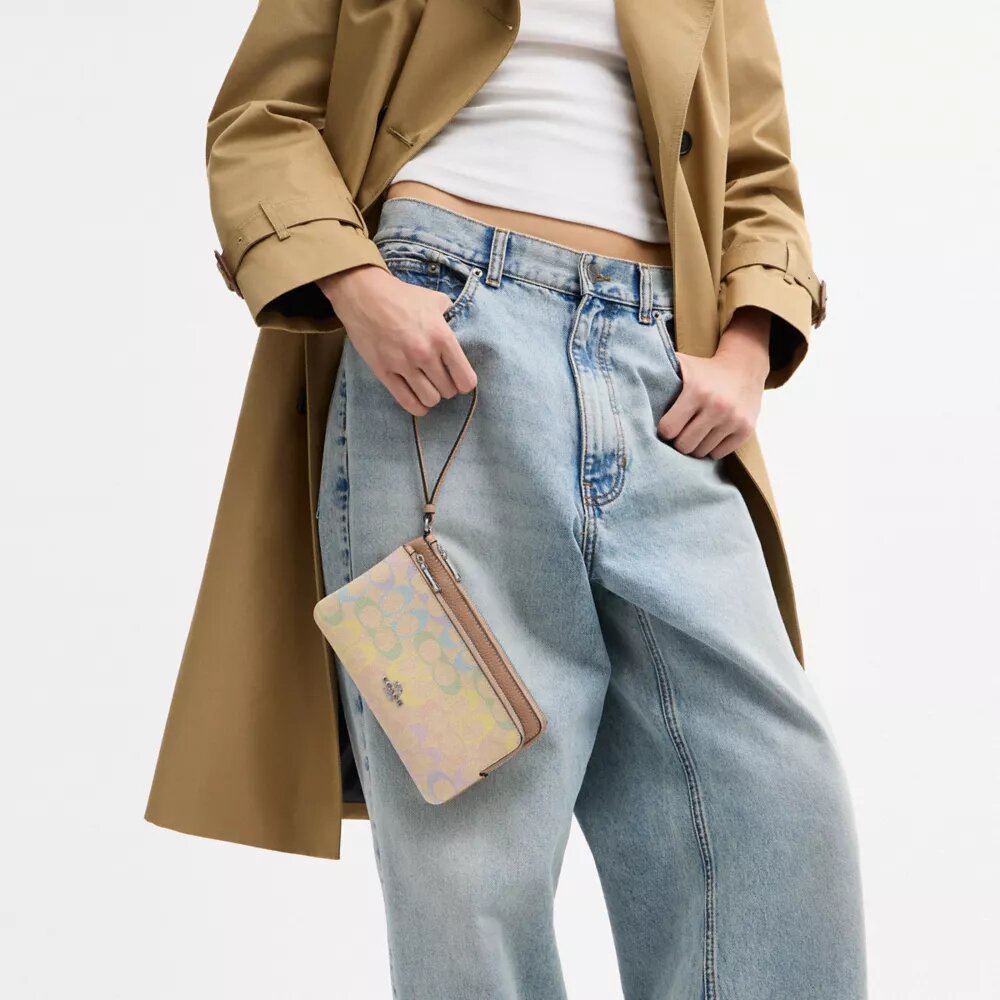 Rainbow Signature Canvas Çift Fermuarlı Cüzdan