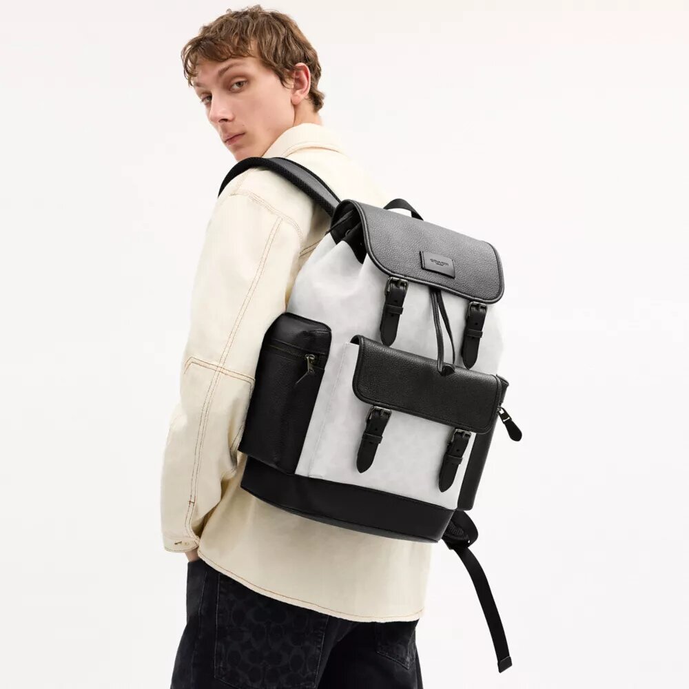 Renk Bloklu Signature Canvas Sprint Sırt Çantası
