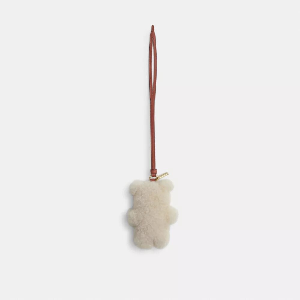 Shearling'den Ayı Şeklinde Kabarık Çanta Süsü