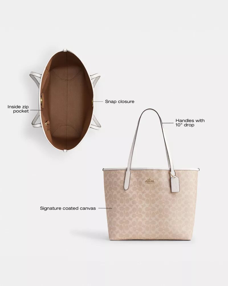 Signature Canvas City Tote Çantası