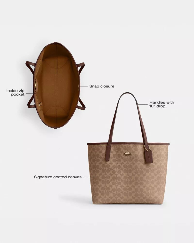 Signature Canvas City Tote Çantası