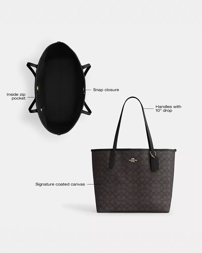 Signature Canvas City Tote Çantası