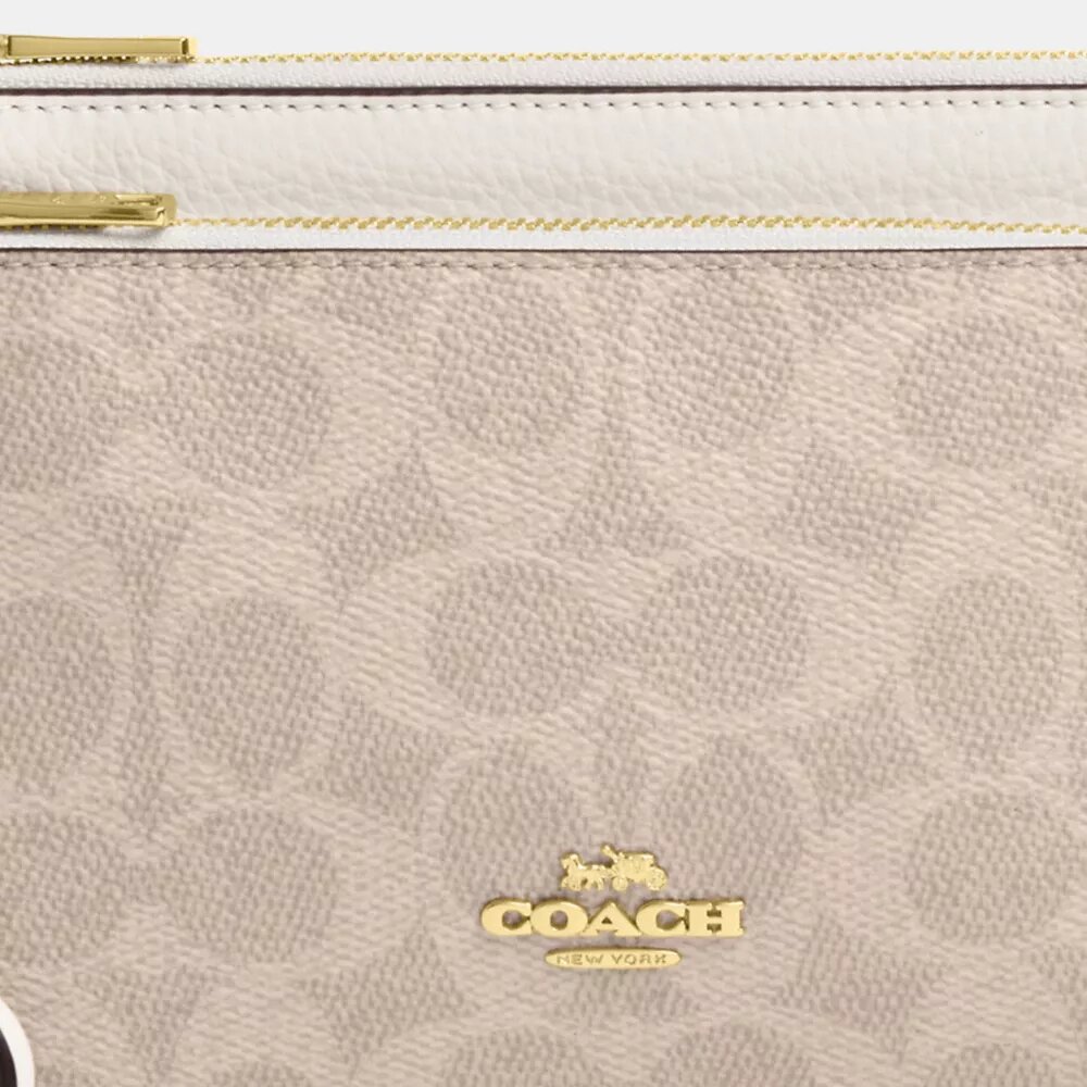 Signature Canvas Çift Fermuarlı Cüzdan