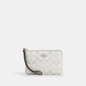 Signature Canvas Köşe Fermuarlı Bileklik Çantası