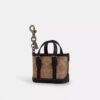 Signature Canvas Mini Warner Tote Çanta Süsü
