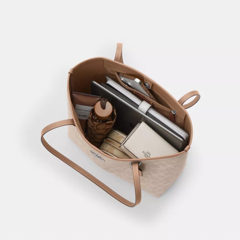 Signature Canvas Orta Boy Şehir Tote Çantası