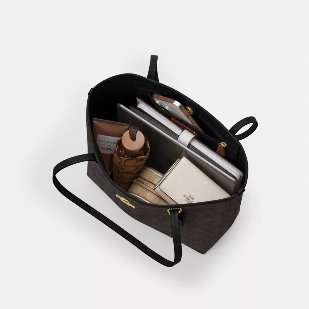 Signature Canvas Orta Boy Şehir Tote Çantası