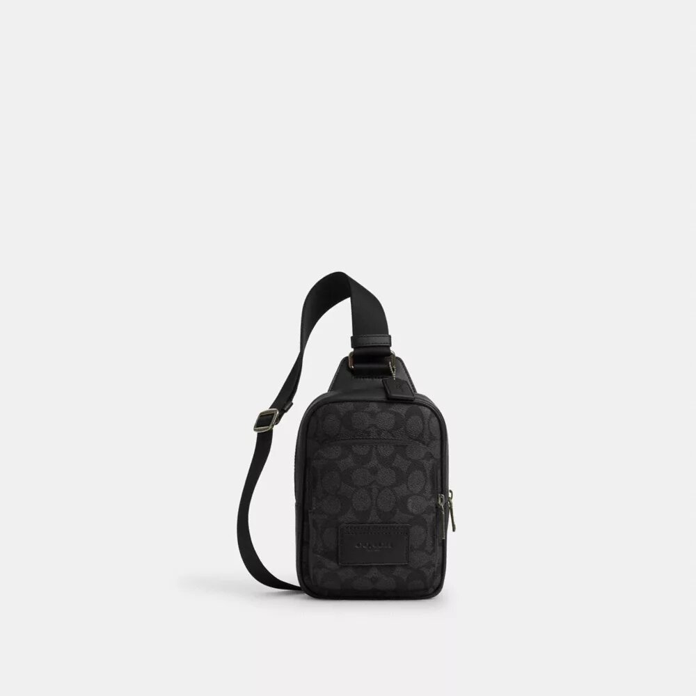 Signature Canvas Racer Sling Çanta