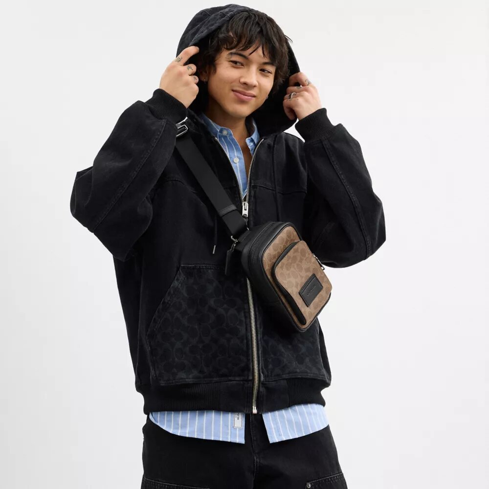 Signature Canvas Racer Sling Çanta
