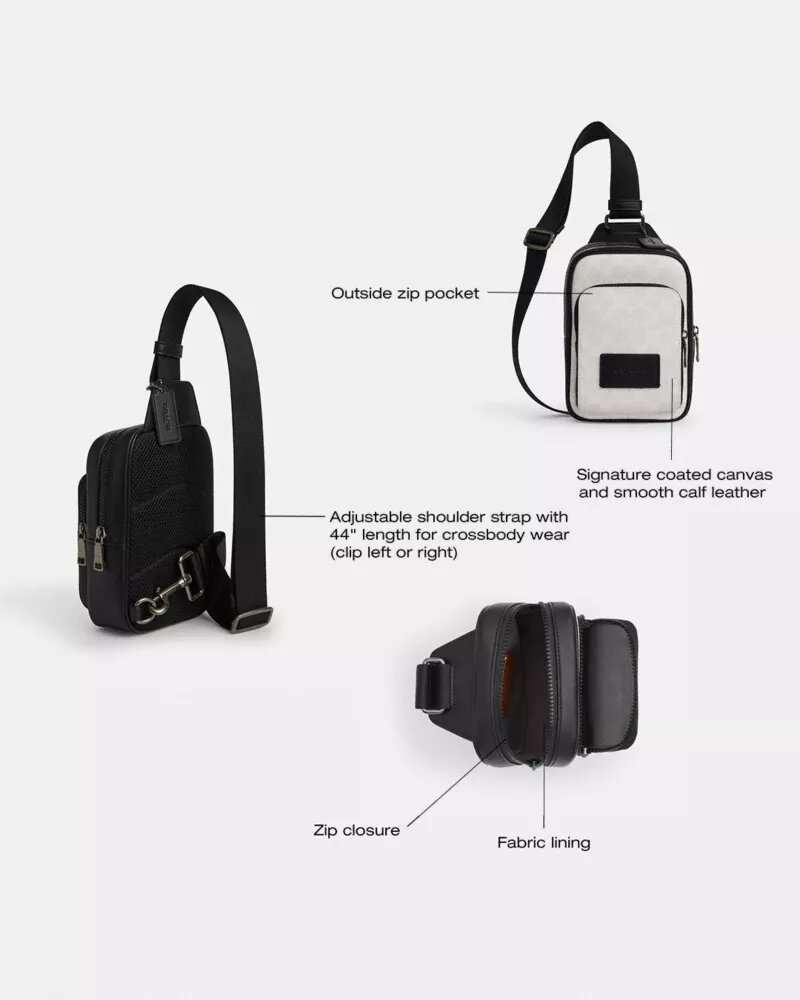 Signature Canvas Racer Sling Çanta