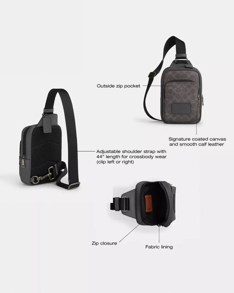 Signature Canvas Racer Sling Çanta