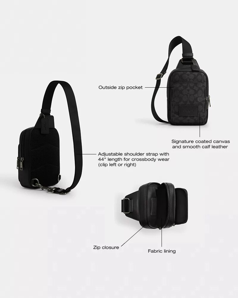 Signature Canvas Racer Sling Çanta