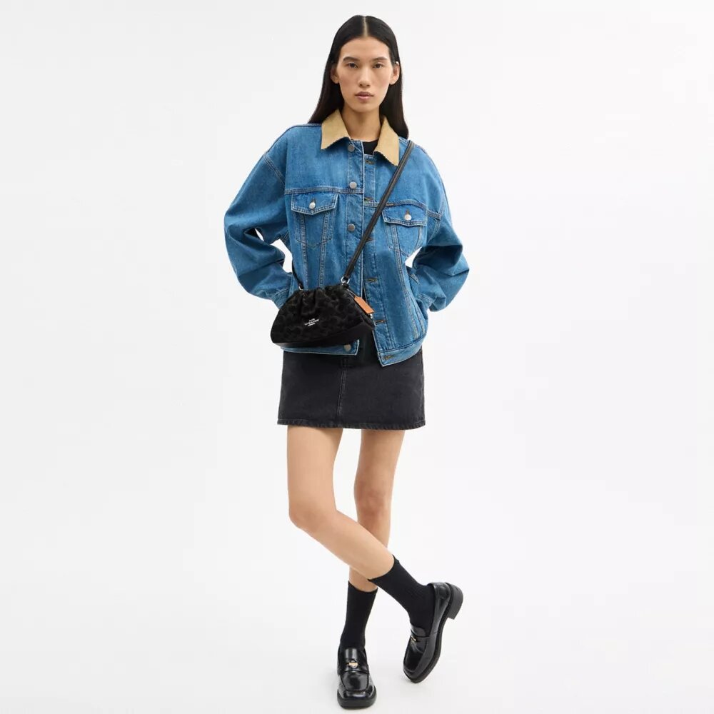 Signature Denim Faye Omuz Çantası