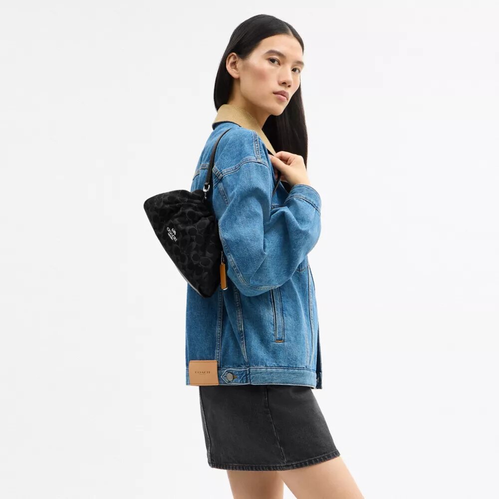Signature Denim Faye Omuz Çantası