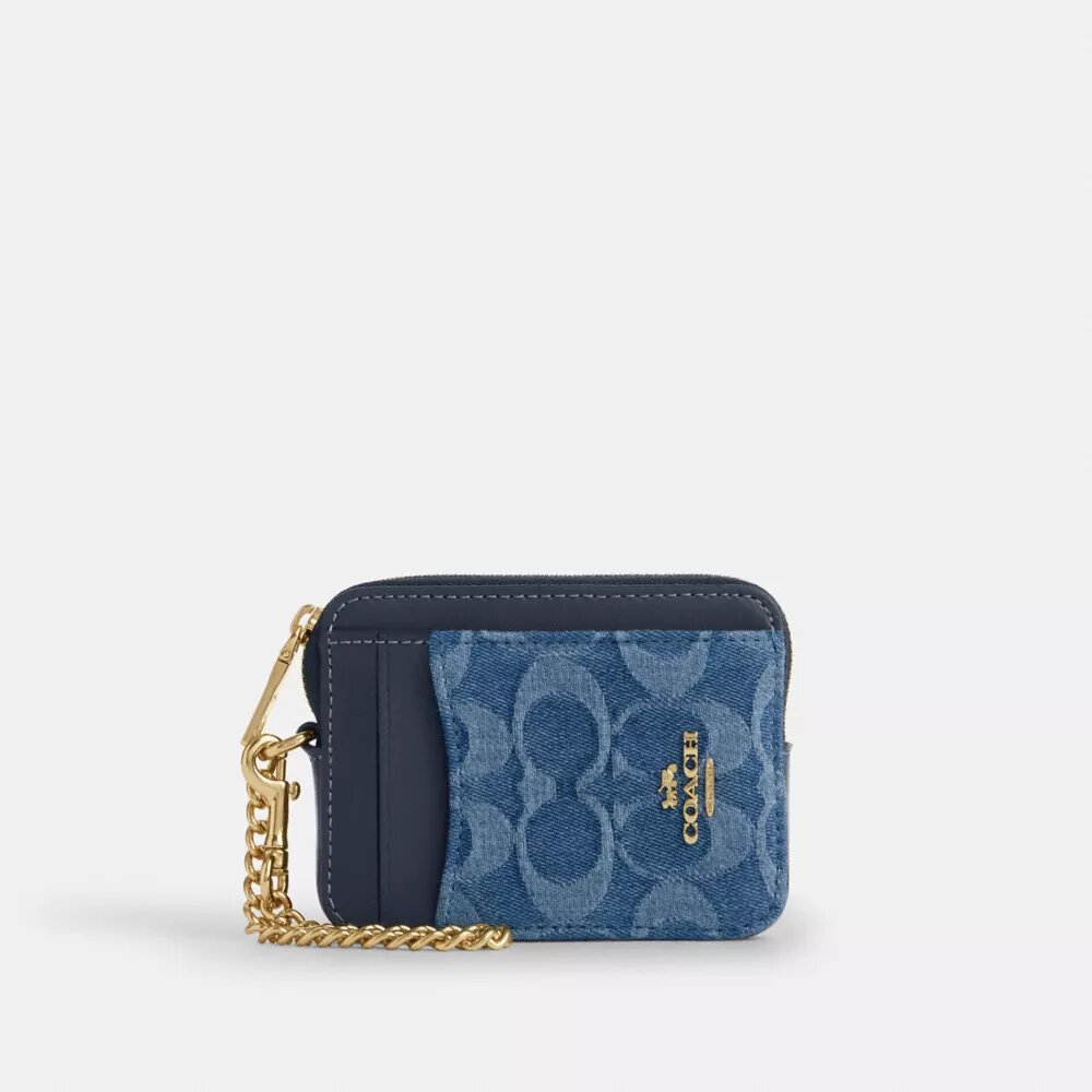 Signature Denim Fermuarlı Kartlık