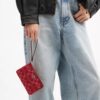Signature Denim Köşe Fermuarlı Bileklik Çantası