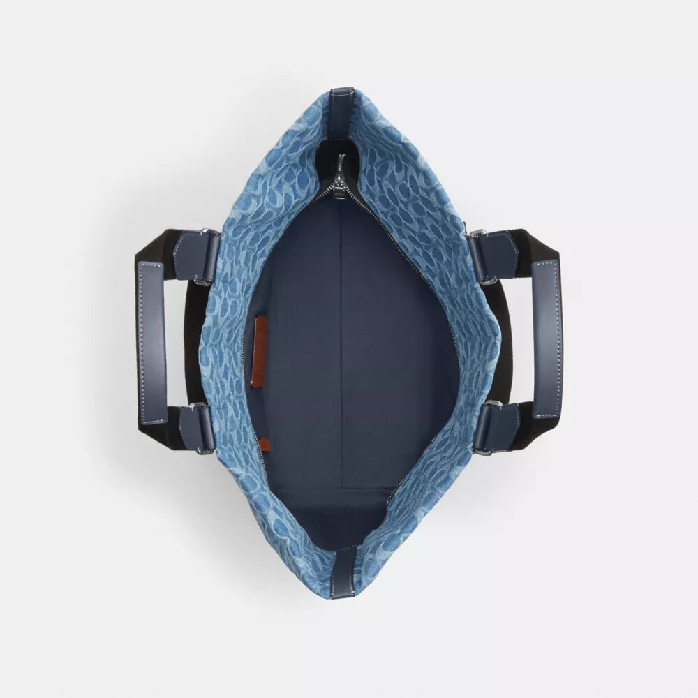 Signature Denim Küçük Tote Çantası