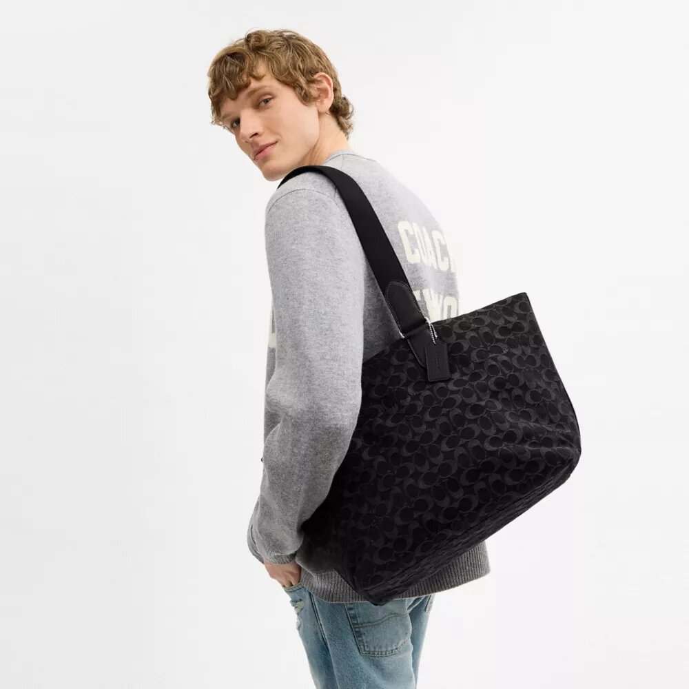 Signature Denim Küçük Tote Çantası