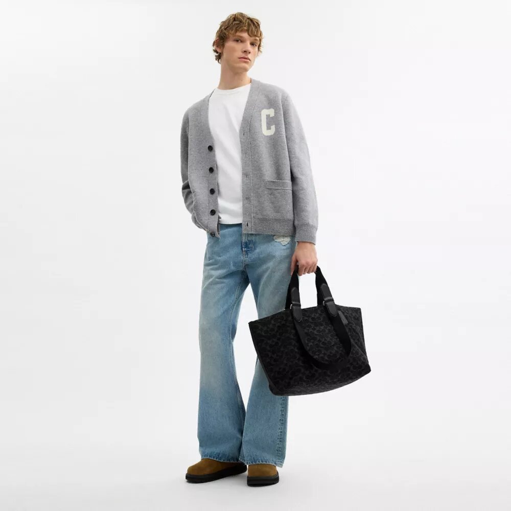 Signature Denim Küçük Tote Çantası