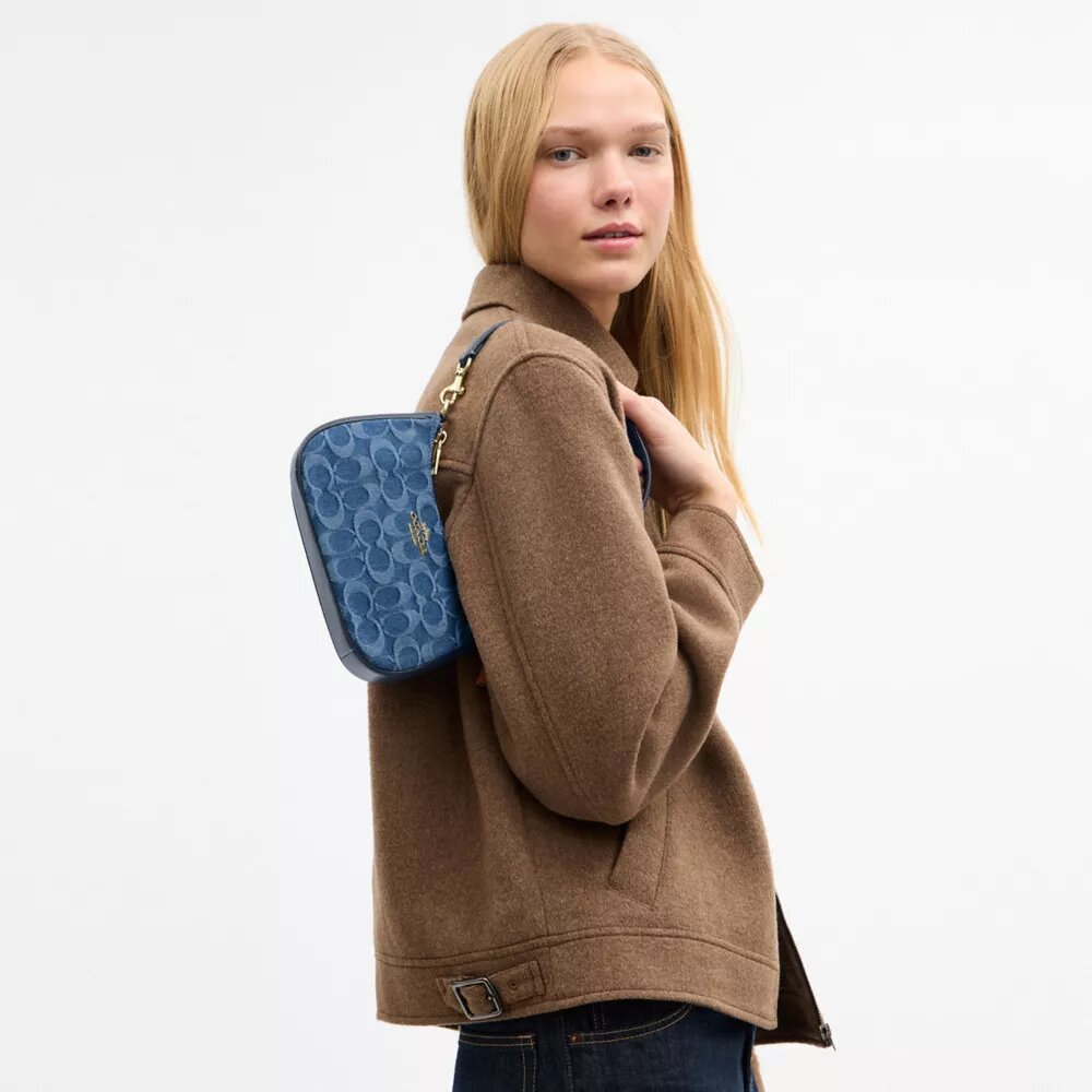 Signature Denim Teri Mini Çapraz Çanta