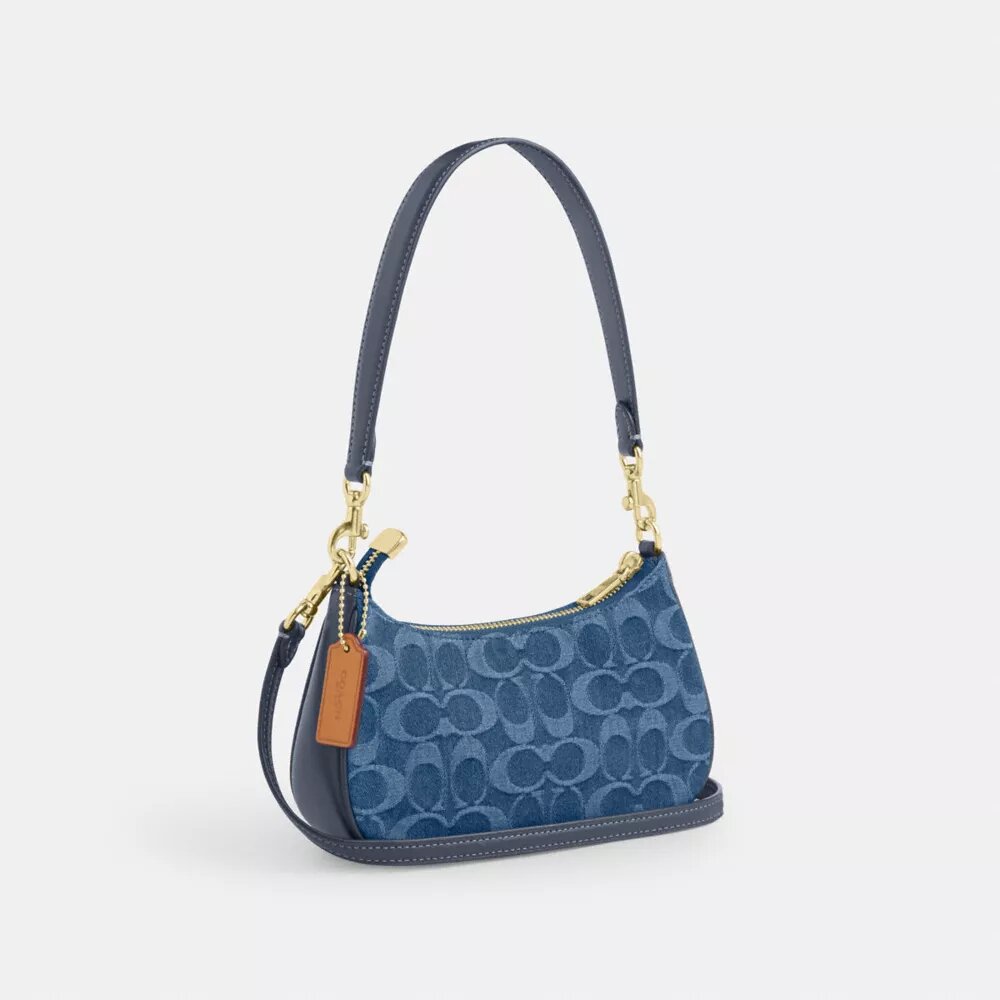 Signature Denim Teri Mini Çapraz Çanta