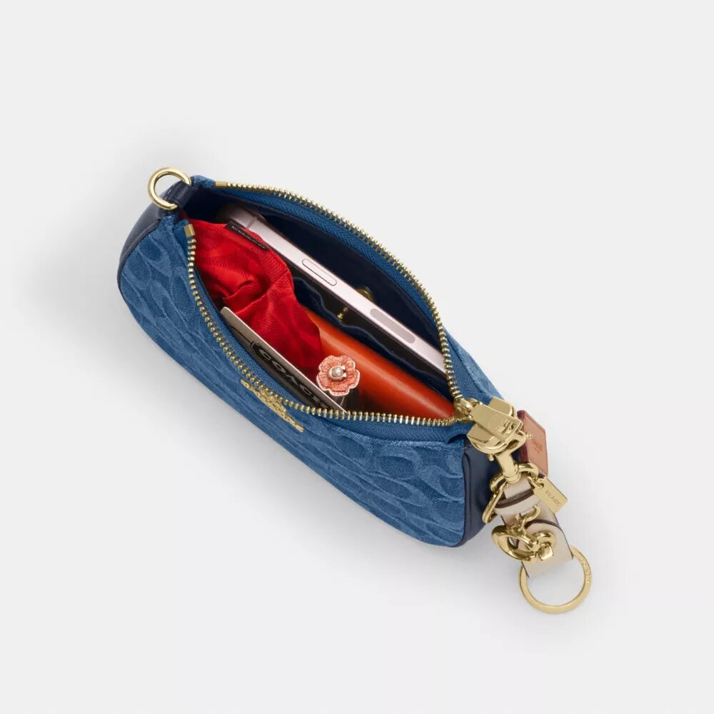 Signature Denim Teri Mini Çapraz Çanta