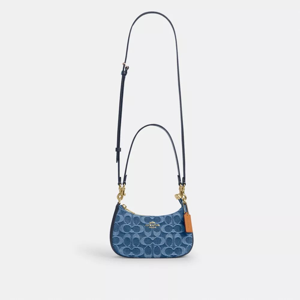 Signature Denim Teri Mini Çapraz Çanta